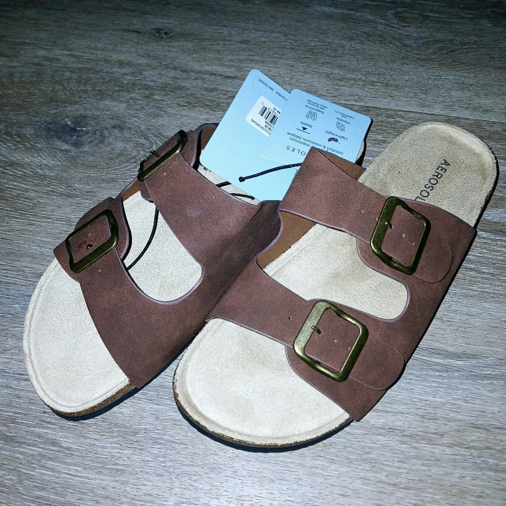 Women's AREOSOLES Slide Sandals Size 8 NWT